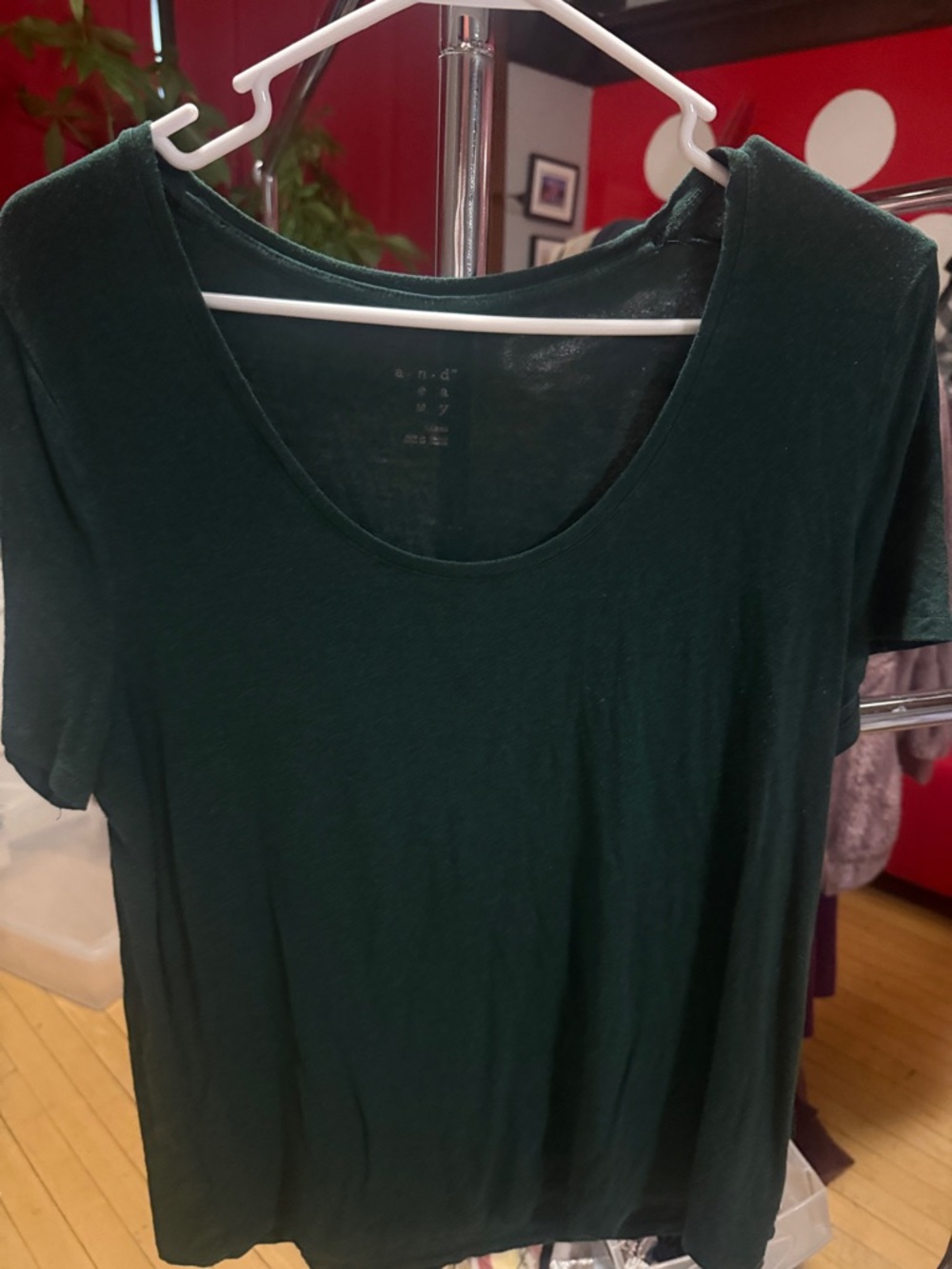 a new day Dark Green Scoop Neck Short Sleeve Tee